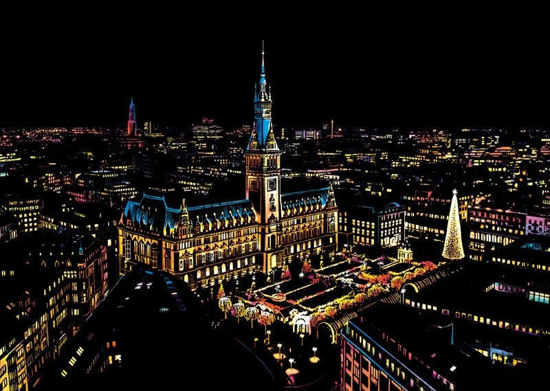 Scratch Painting  - Cities of the world 40,5x28,5 CM