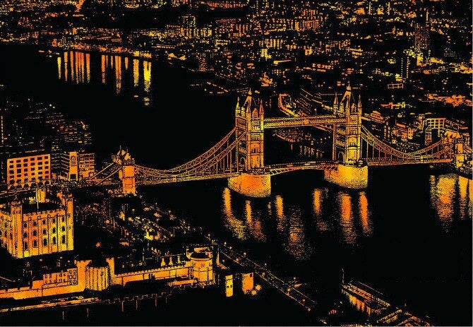 Scratch Painting  - Cities of the world 40,5x28,5 CM