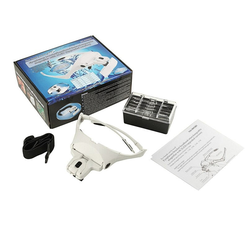 Gafas de aumento para manualidades. 5 lentes intercambiables 1x, 1,5x, 2x, 2,5x, 3,5x